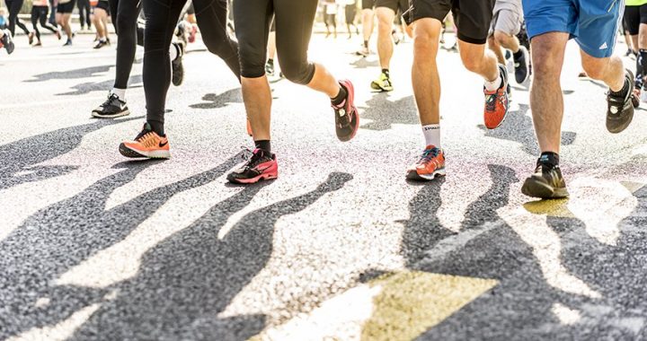 Do men shave their legs for sport? This photo of men running demonstrates